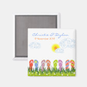 Zomer Teenslippers Plezier in de zon Save the Date Magneet (Voorkant / Achterkant)