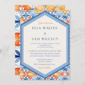 Zomer Tegel Abstract Patroon Bruiloft Kaart (Voorkant / Achterkant)
