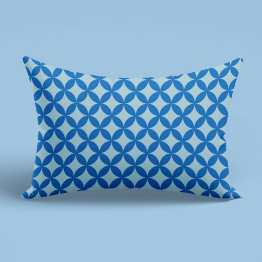 Zomer tegel met azuurblauwe cirkels op baby blauw kussensloop