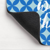 Zomer tegel met azuurblauwe cirkels op baby blauw muismat (Hoek)