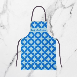 Zomer tegel met azuurblauwe cirkels op baby blauw schort