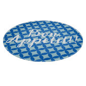 Zomer tegel met azuurblauwe cirkels op baby blauw snijplank (Hoek)