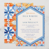 Zomer Tegels Abstract Patroon Bruiloft Kaart (Voorkant / Achterkant)