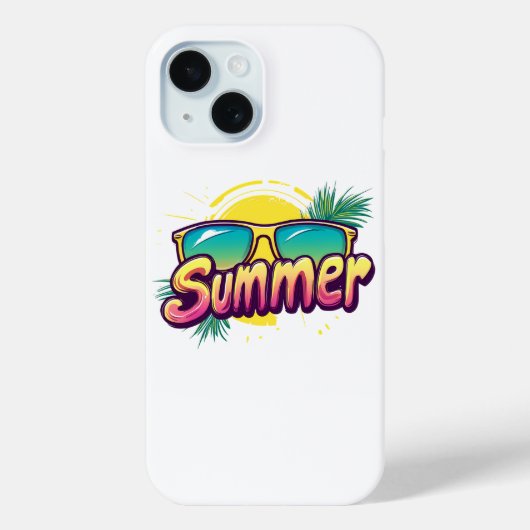 Zomer Tekst - Kleurrijke Zomer Zonnebril Case-Mate iPhone Case (Achterkant)