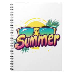 Zomer Tekst - Kleurrijke Zomer Zonnebril Notitieboek