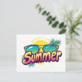 Zomer Tekst - Kleurrijke Zomer Zonnebril ontwerp Briefkaart (Staand voorkant)