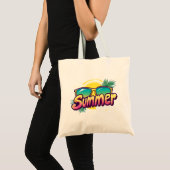 Zomer Tekst - Kleurrijke Zomer Zonnebril Tote Bag (Voorkant (product))