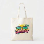 Zomer Tekst - Kleurrijke Zomer Zonnebril Tote Bag (Voorkant)