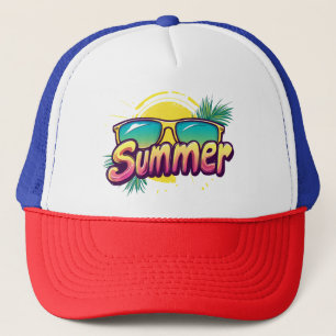 Zomer Tekst - Kleurrijke Zomer Zonnebril Trucker Pet