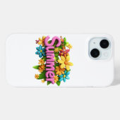 Zomer tekst met bloemen Case-Mate iPhone case (Achterkant (horizontaal))