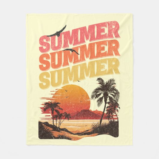 Zomer tekst ontwerp fleece deken (Voorkant)