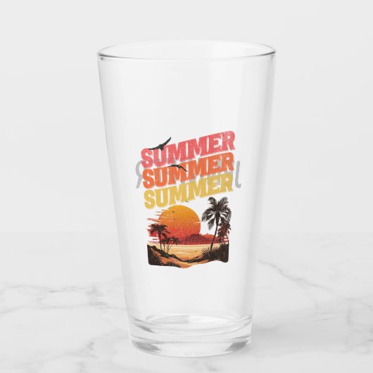 Zomer tekst ontwerp glas (Voorkant)