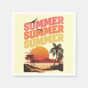 Zomer tekst ontwerp servet