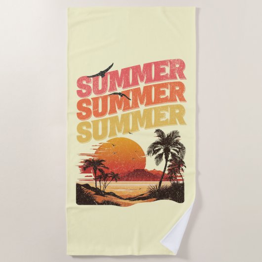 Zomer tekst ontwerp strandlaken (Voorkant)