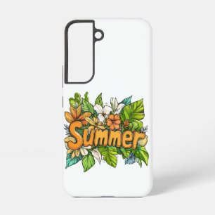 Zomer Tekst - Zomer Bloemen Ontwerp Samsung Galaxy Hoesje