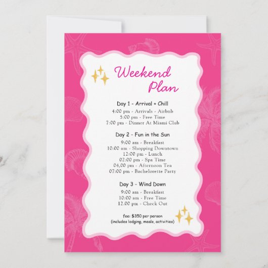 Zomer Tequila Sunrise vrijgezellenweekend Kaart (Achterkant)