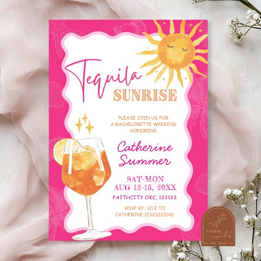 Zomer Tequila Sunrise vrijgezellenweekend Kaart