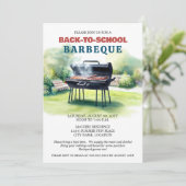 Zomer terug naar school BBQ-feest Kaart (Staand voorkant)
