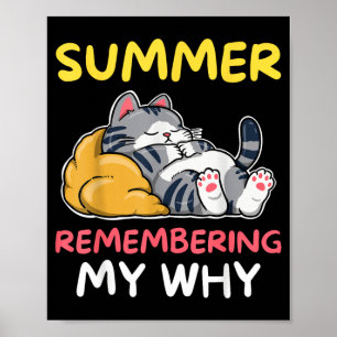 Zomer Terugdenkend Waarom Slapende Kat Zomerstop Poster