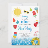 Zomer thema Kinder zwembad verjaardagsfeestje Kaart (Voorkant)