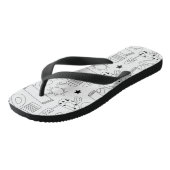 Zomer Thema Strand Zwarte Witte Naam Flip Flops (Schuin)