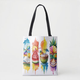 ZOMER THEMATISCHE KWASTSTREKEN SCÈNES TOTE BAG