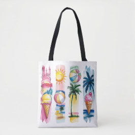 ZOMER THEMATISCHE KWASTSTREKEN SCÈNES TOTE BAG