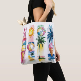 ZOMER THEMATISCHE KWASTSTREKEN SCÈNES TOTE BAG
