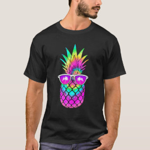 Zomer Tie Dye Ananas Zonnebril Tropisch Fruit T-shirt