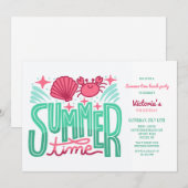 Zomer Tijd Aan De Kust Uitnodiging (Voorkant / Achterkant)