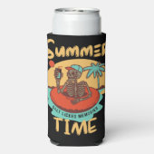 Zomer tijd, aangepaste naam grappige strand vakant seltzer blikjeskoeler (Seltzer Achterkant)