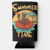 Zomer tijd, aangepaste naam grappige strand vakant seltzer blikjeskoeler (Achterkant)