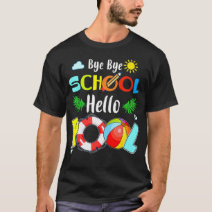 Zomer Tijd Afscheid School Hallo Zwembad Zeemeermi T-shirt