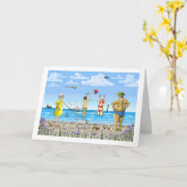 Zomer tijd op de strand Verjaardagskaart Kaart (Gele Bloem)