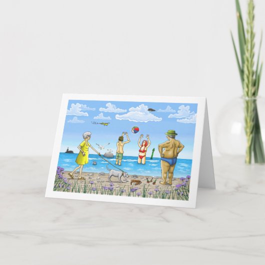 Zomer tijd op de strand Verjaardagskaart Kaart (Voorkant)
