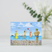 Zomer tijd op het strand briefkaart (Staand voorkant)