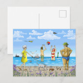 Zomer tijd op het strand briefkaart (Voorkant / Achterkant)