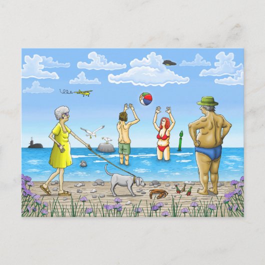 Zomer tijd op het strand briefkaart (Voorkant)