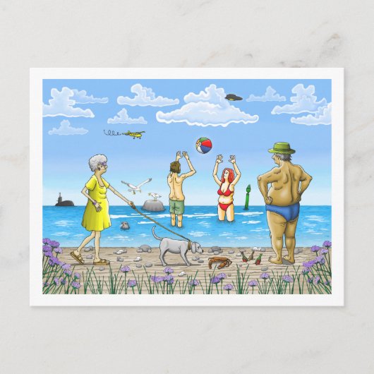 Zomer tijd op het strand feestdagenkaart (Voorkant)