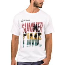 ZOMER TIJD - Retro Strand Zonsondergang Palmboom G