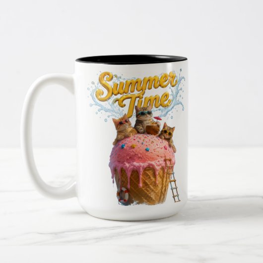 Zomer tijd tweekleurige koffiemok (Links)