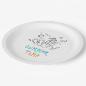 Zomer-tijd-zonnepanelen en ventilatie, kettingkuns papieren bordje (Gekanteld)