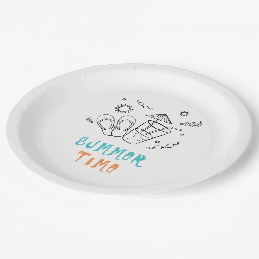 Zomer-tijd-zonnepanelen en ventilatie, kettingkuns papieren bordje (Gekanteld)