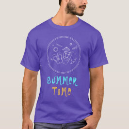 Zomer-tijd-zonnepanelen en ventilatie, kettingkuns t-shirt