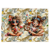 Zomer-tijdvun-omslagpapier Groot Cadeauzakje (Achterkant)