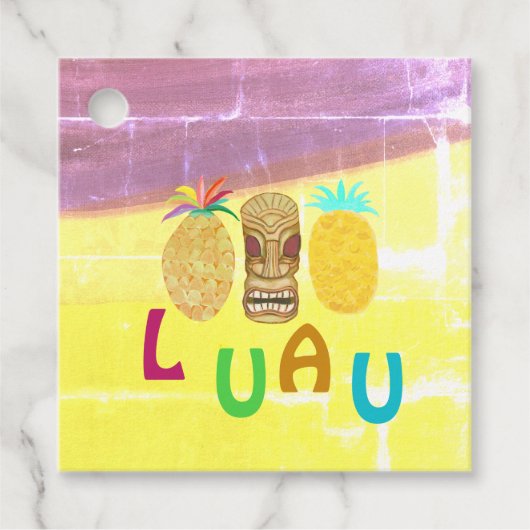 Zomer Tiki Ananas Luau Bedankjes Labels (Voorkant)