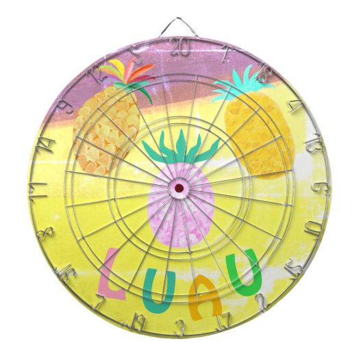 Zomer Tiki Ananas Luau Dartbord (Voorkant)