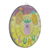 Zomer Tiki Ananas Luau Dartbord (Voorkant Links)