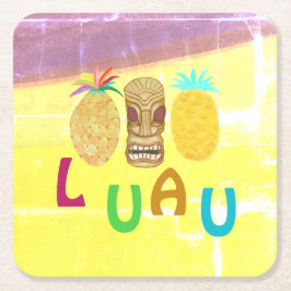 Zomer Tiki Ananas Luau Kartonnen Onderzetters