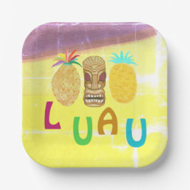 Zomer Tiki Ananas Luau Papieren Bordje